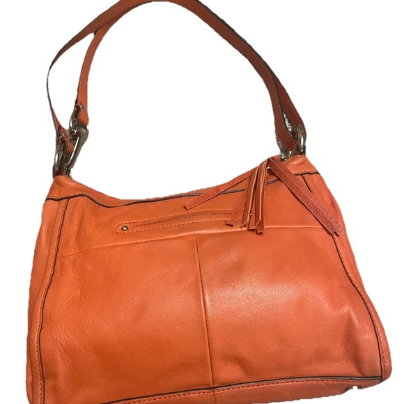 b. Makowsky Orange Leather Shoulder Bag - Picture 3 of 5